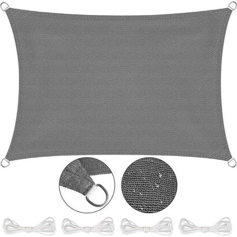 Sonnenschutz-Vorhang - 3x4 m - Grau Graphit