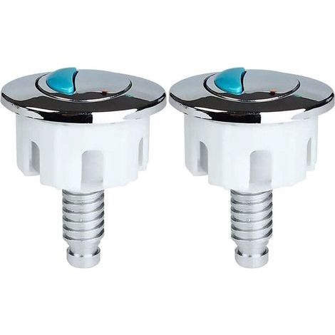 Lot de 2 boutons poussoirs de rechange pour chasse d'eau de toilettes, double bouton poussoir pour économie d'eau, système de chasse d'eau de réservoir (2 pièces ovales) (1/5)