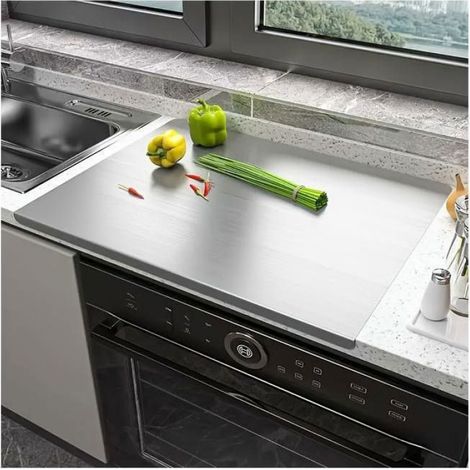 Planche à découper de cuisine en acier inoxydable 30X40cm, facile à nettoyer, pour étaler la pâte, préparer les repas, pâtisserie (1/5)