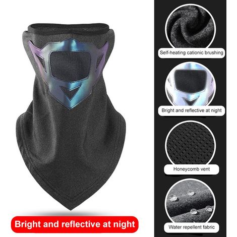Cache-col réfléchissant imperméable en polaire pour homme femme, tour de cou cagoule visage protection vélo randonnée hiver (1/5)