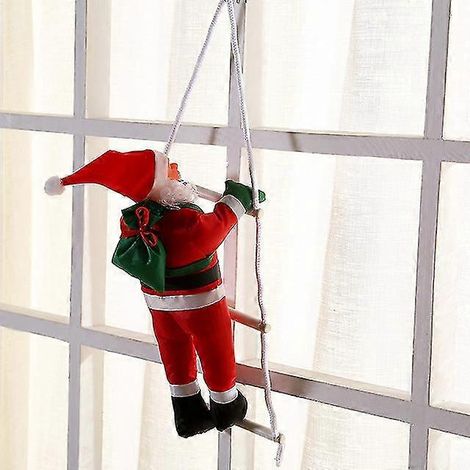 Décoration de Noël pour la maison, cadeau de Noël 2024, Père Noël grimpant à une échelle de corde, pendentif pour sapin de Noël (1/5)