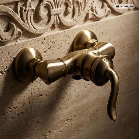 Robinet de douche PaulGurkes en bronze, mélangeur en laiton antique, rétro, nostalgie (1/5)