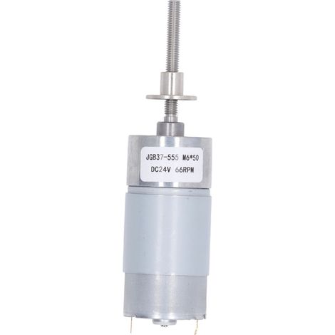 Moteur à engrenages DC micro couple élevé réducteur de vitesse turbine auto-bloquant réversible boîte à vis sans fin 24V M6x50mm avec bride 66RPM (1/5)
