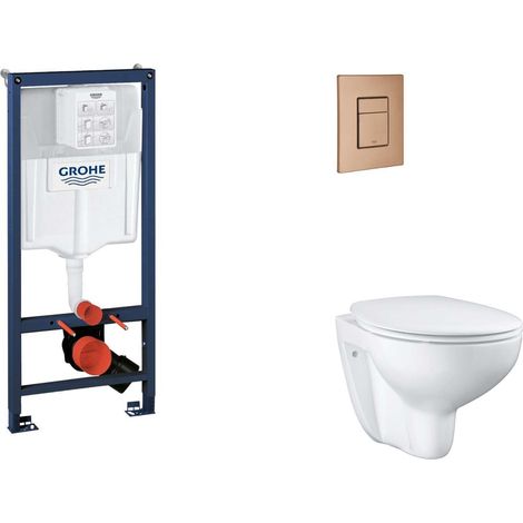 Grohe Rapid SL - Set bâti-support, cuvette, abattant SoftClose, plaque de déclenchement Skate Cosmopolitan, Warm Sunset brossé SANI11BB4123 (1/5)