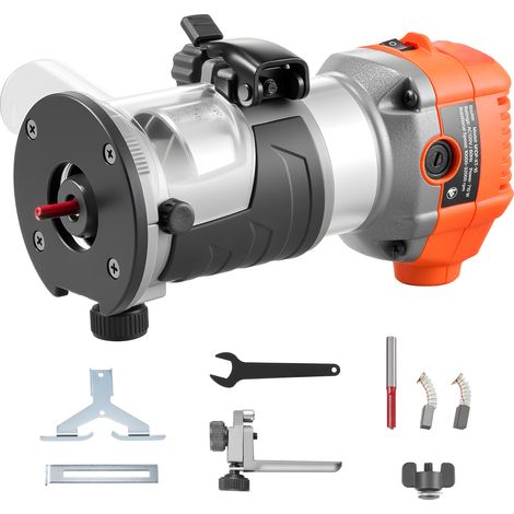 Mophorn Elektrische Oberfräse, 710 W, einstellbare Drehzahl, Kantenfräse mit fester Basis & Staubabsaugung, Parallelanschlag, Fräsgerät für Holzarbeiten, Trimmen und Heimwerkerprojekte, kabelgebunden