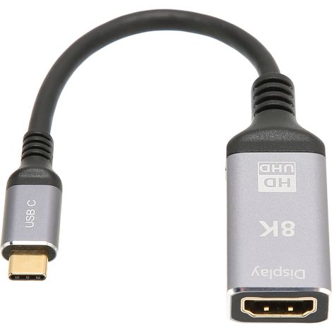 Adaptateur USB-C Mâle vers HDMI Femelle, prise en charge 8K @60Hz, 4K @120Hz, compatible HDR, convertisseur Plug and Play (1/5)