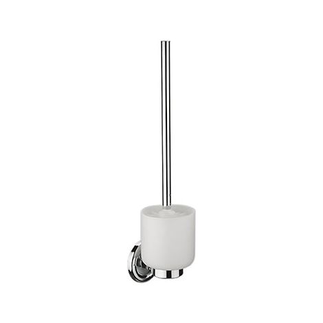 Support balai wc - Profondeur : 119 mm - Platine : 75 mm - Hauteur : 400 mm - Décor : Chromé - Matériau : Laiton - ITAR (1/2)