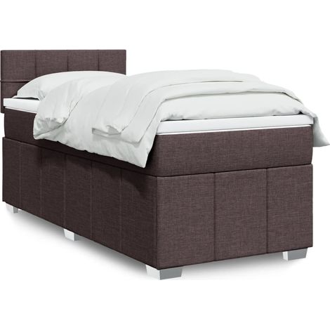 Boxspringbett mit Matratze Dunkelbraun 100x200 cm Stoff vidaXL (1/5)