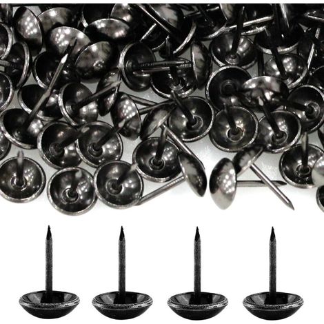 500 Polsternägel, hochbelastbar, 17 x 11 mm, bronzefarben, dekorativ, Retro-Stil, für Möbel, Sofas, Sessel, Betten und Stühle, Vintage-Dekoration, schwarz. (1/4)