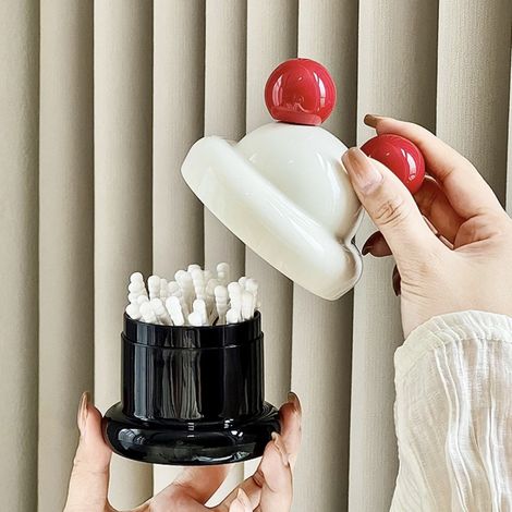 1 Wattestäbchenbox, Aufbewahrungsbox, Badezimmer, Ankleidezimmer, Wohnzimmer, Küche (1/4)