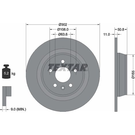 Lot de 2 Disques de frein Textar 92159303 FORD 1379931 1385590 1405500 1445210