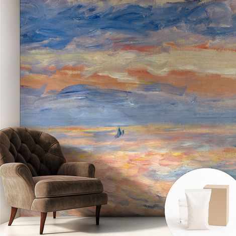 Papier peint intissé classique moderne pour salon et chambre à coucher Décoration rapide avec colle Paysage marin 250x250 cm (1/5)