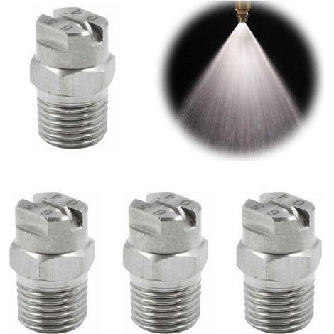 Buse Pulvérisateur, Buse Nettoyeur Haute Pression Pour Laveuse à Pression Nettoyeur Surfaces à Filetage Mâle 1/4BSPT 4Pcs (65 Degrés 1,3mm Orifice) (1/4)