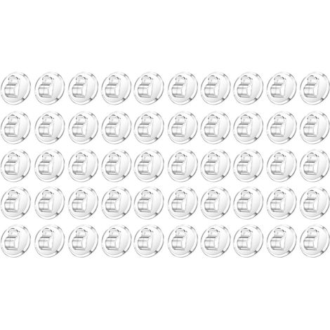 Lot de 50 crochets transparents sans perçage pour guirlandes lumineuses d'intérieur, clips muraux gratuits pour verre, métal et surfaces lisses, installation facile (1/5)