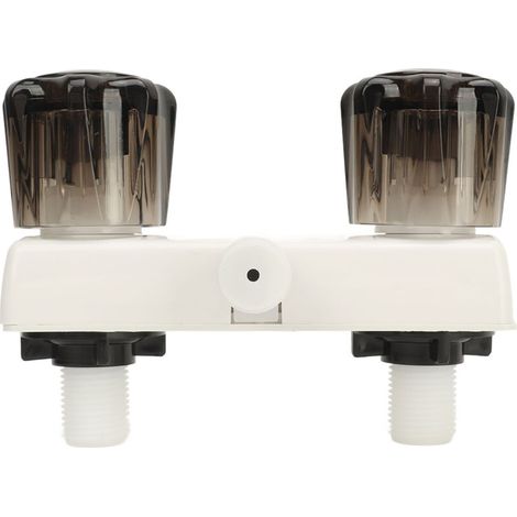 Robinet de douche de camping-car avec inverseur, facile à installer, à 2 boutons, pour bateau ou remorque, base blanche. (1/5)