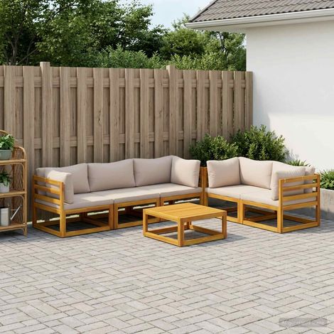 vidaXL Sofa Set 6 pcs Natural Solid Acacia Wood (1/5)