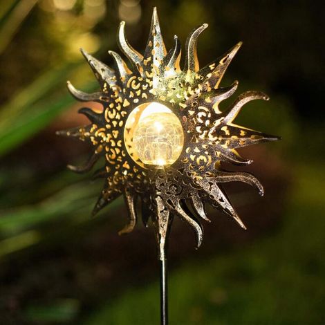 Lampes solaires de jardin en métal étanche – Idéales pour extérieur, cadeau original pour la fête des Mères (4 unités)