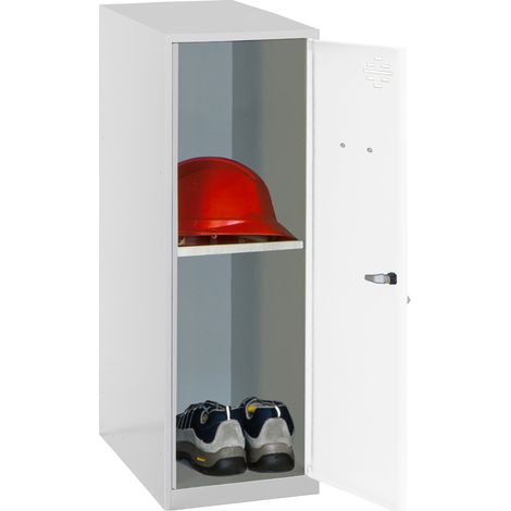 SimonRack Armadietto Spogliatoio Metallico Piccolo, 915x300x500 mm, Armadietto con Chiave, Grigio/Bianco - Simonlocker