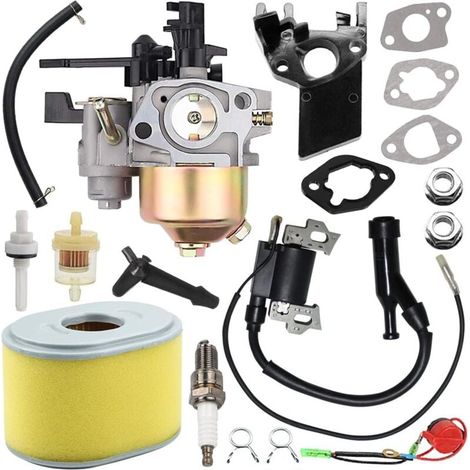 Carburateur, filtre à air, bobine d'allumage, bougie d'allumage pour Honda GX160 GX200, moteur 5 CV, 5,5 CV, 6,5 CV, pompe à eau WP20 196 cm³, moteur OHV de karting 212 cm³ (1/5)