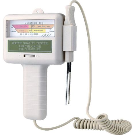Qualité Eau Testeur, Portable Numérique Moniteur, Ph Eau Testeur Analyse Chlore Piscine Kit Test (Blanc) (1/5)