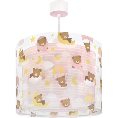 Lustre Chambre Lampe Suspension Plafonnier Pour Enfants, Baby Ours roses nuages, 41572MS, E27, Rose (1/5)
