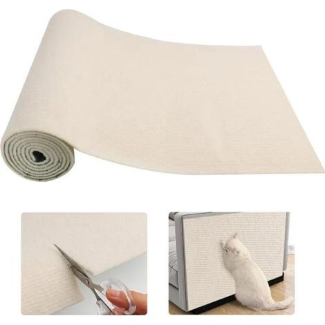 Kratzfester Katzensofa-Schutz 40×100 cm, DIY-Katzensofa-Schutz, selbstklebender Katzenkratzbaum – Beige (1/4)