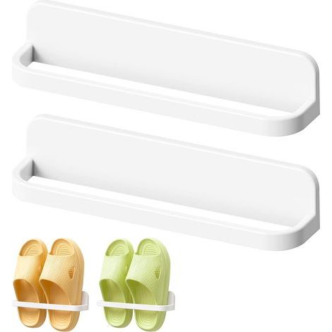 Wandmontiertes Schuhregal, Schuhaufbewahrung aus Kunststoff, kein Bohren erforderlich, platzsparendes Schuhregal, leichtes Hängeregal für Badezimmer, Eingangsbereich, Flur und Kleiderschrank, 2 Stück (1/5)