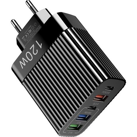 Chargeur rapide multi-port 120W prise européenne, nouvel adaptateur à plusieurs sorties USB pour smartphone (1/5)