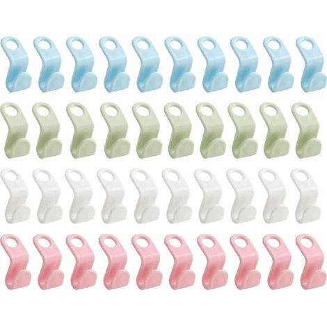 Lot de 40 crochets de fixation pour cintres, organisateur de penderie, pince gain de place (1/4)