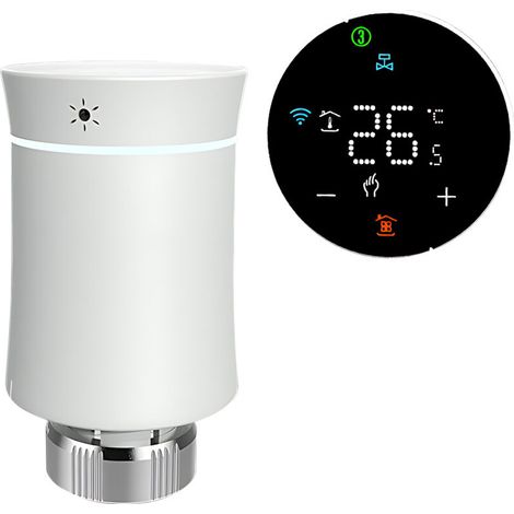 Termostato inteligente para radiador BRT-100 con WiFi, pantalla táctil LED y temporizador programable de 5+2 horas, ahorro de energía.