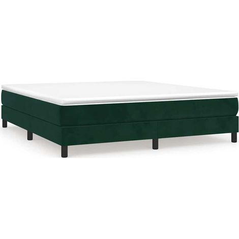 Maison Exclusive - Giroletto a Molle con Materasso Verde Scuro 180x200 cm Velluto