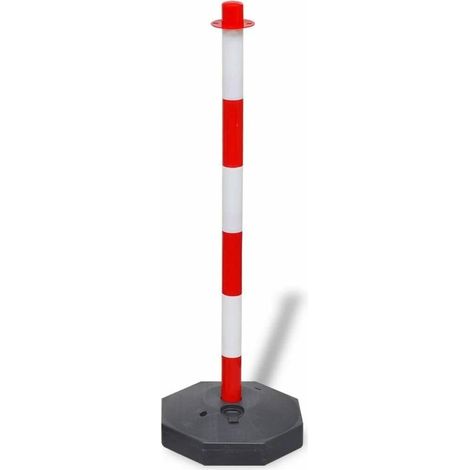 COLONNINA STRADALE PALETTO PALETTI SEGNALETICA BICOLORE CON BASE RIEMPIBILE H.90