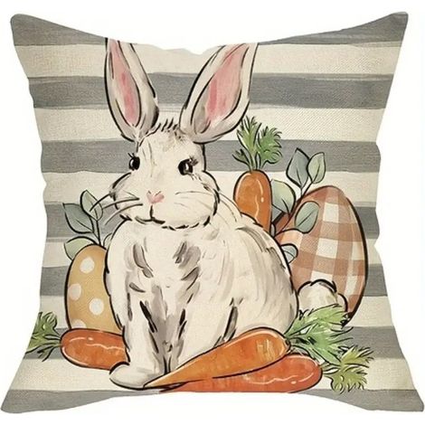Filiyano-Housse de coussin de Noël ou de Pâques, style nordique, pour voiture, canapé ou bureau, en lin (sans coussin), 20 x 45 cm (1/5)