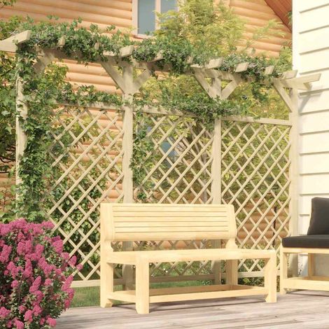 Clôture à treillis de jardin avec pergola-Clôture de jardin 300x50x200 cm Pin
