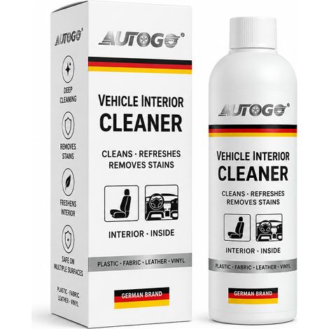 AUTOGO car interior cleaner foam penetrates and cleans seats and headliners and removes oil stains without damaging the interior. (1/5)