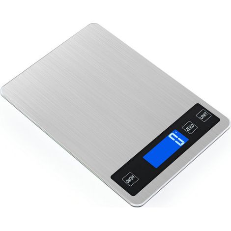 Balance de cuisine électronique, précision 1 g, acier inoxydable, capacité 15 kg/33 lb, plateau 23 x 16 cm, écran LCD rétroéclairé, Tempe-AquaForge (1/5)