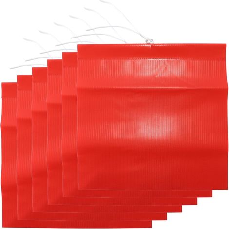 Lot De 6 Drapeaux D'avertissement Rouges, En Maille PVC, Pour Le Contrôle De La Circulation, Pour Le Transport, Le Porte-vélos, La Voiture, La Caravane (30 X 30 Cm) (1/5)