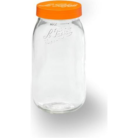 1 - Bocal à Conserve - Verre - Capacité 2L - Pour Conserves Maison Et Stockage Aliments Secs - Couvercle Couleur Aléatoire - 12x12x24cm (1/4)