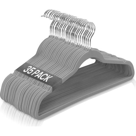 35 Cintres, Velours, Antidérapants, ABS, 360º, Gain de place, Armoire