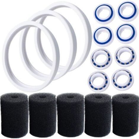 C10 Pneumatiques adaptables de rechange Compatible avec Polaris 180 280 360 380 Robot nettoyeur piscine avec C60 roulements à billes de roue et 9-100-3105 Épurateur de tuyau de balayage (1/5)