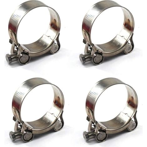 4 Stück 52–55 mm T-Bolzen-Schlauchschellen, Schlauchschellen aus Edelstahl 304 (1/5)