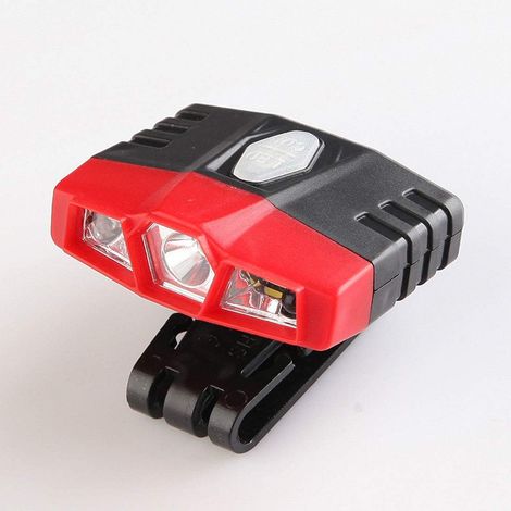 Lampe frontale à induction LED rechargeable, super lumineuse étanche, rouge – Torche puissante pour course, camping, randonnée, chasse, pêche–DELKEVIC