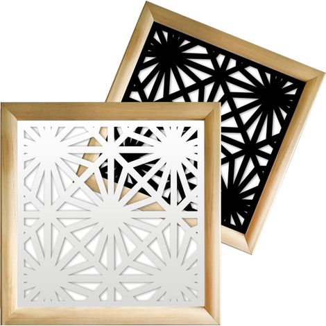 POLESTAR - Modules décoratifs en bois et PVC - Couleur : blanc - Dimension : 48x48 cm
