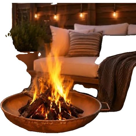 Feuerstelle, langlebiger Stahl, vielseitiges Design, Braun (1/2)