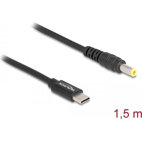 Delock Cable de carga para portÃ¡tiles USB Type-Câ¢ macho a 5,5 x 2,5 mm macho
