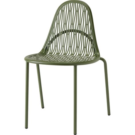 Chaise de jardin, Lot de deux chaises indoor / outdoor Malvasia Vert en Metal, Scab design (1/5)