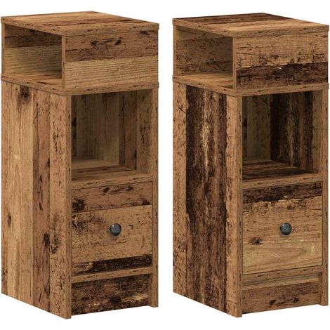 Maison Exclusive - Nachttische 2 Stk. mit Schublade Altholz-Optik