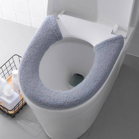 Set di 2 copriwater morbidi e belli, spessi, lavabili, con anelli per sedile morbidi e caldi, e accessori per copriwater. (1/5)