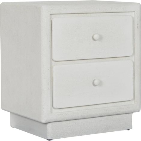 Table de chevet blanche aspect froissé style moderne élégant - blanc effet froissé mat (1/5)