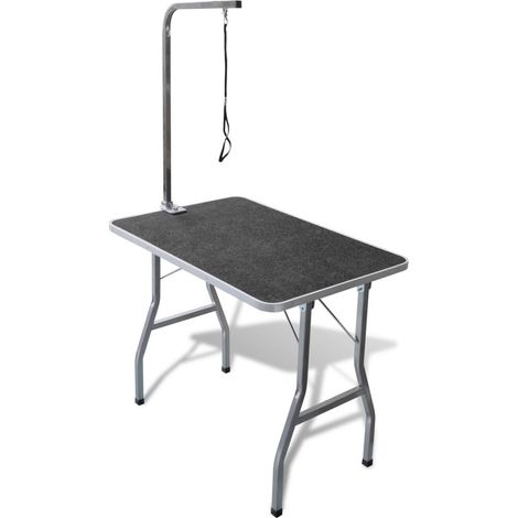 Mesa de aseo para perros con superficie ajustable y antideslizante y ruedas color negro 3702015 (1/5)